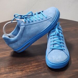 Birkenstock Bend Low Blue Suede Lace Up Sneakers Embossed Women's 9/EU40 NWOB